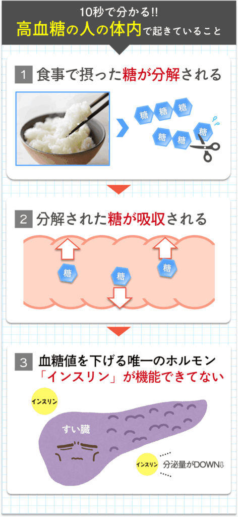 高血糖の人の体内